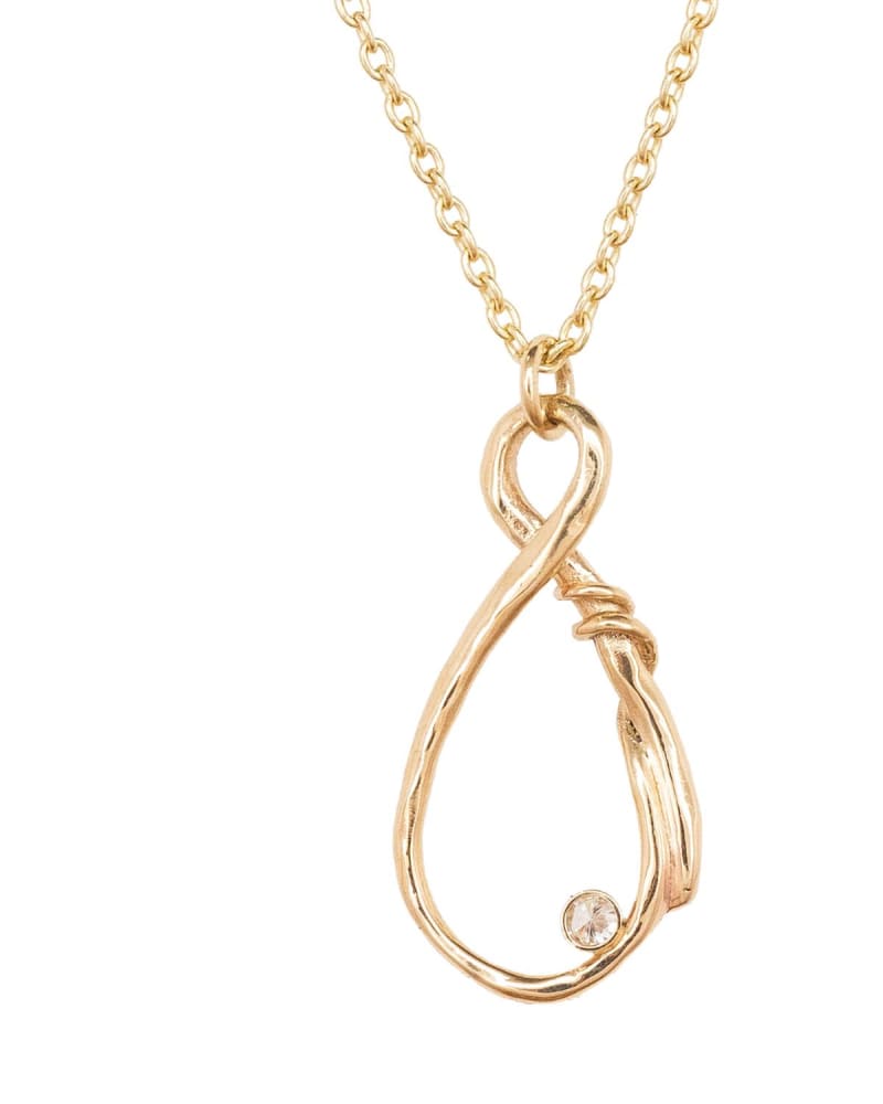 Front of a size O/S Figure Eight Necklace With Diamond in Yellow Gold in Yellow Gold by Heidi Lowe. | dia_product_style_image_id:330218